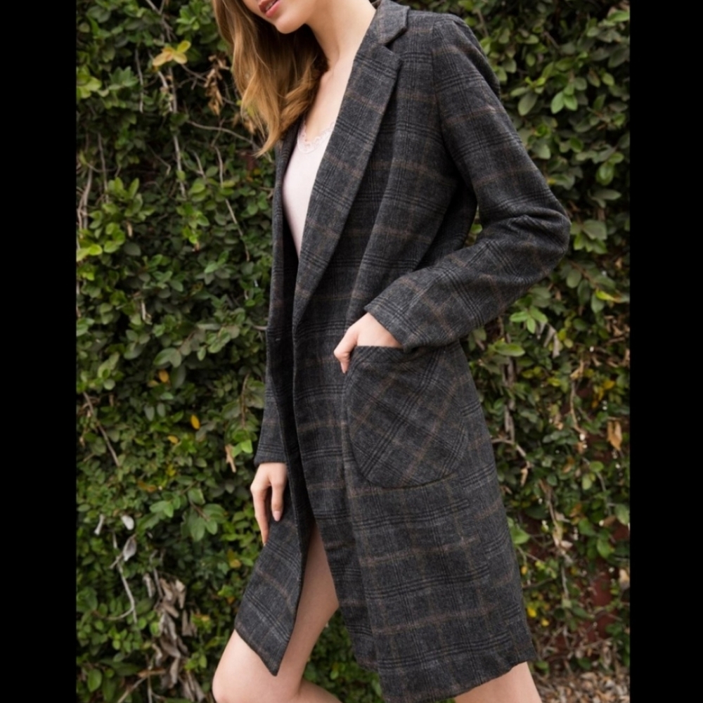 Blogger oversized Retro plaid coat